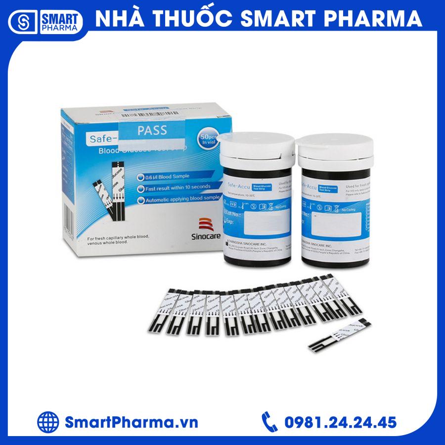 Que thử tiểu đường Safe Accu Smart Pharma - Que thu tieu duong Safe Accu