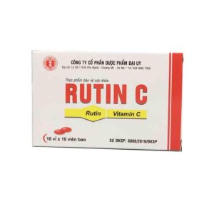 Viên uống giúp tăng tính bền thành mạch máu Rutin C (Đại Uy) hộp 10 vỉ x 10 viên