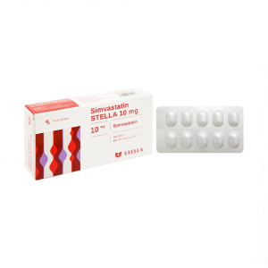 Thuốc Simvastatin 10mg Stella điều trị rối loạn lipid máu ( Hộp 3 vỉ x 10 viên)