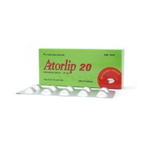 Thuốc Atorlip 20mg DHG điều trị tăng cholesterol toàn phần và LDL-cholesterol (Hộp 3 vỉ x 10 viên)