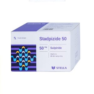 Thuốc Stadpizide 50 Stella điều trị triệu chứng ngắn ngày lo âu, tâm thần phân liệt ( Hộp 5 vỉ x 10 viên)