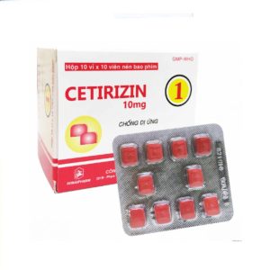 Thuốc Cetirizin10mg Dược Đồng Nai điều trị dị ứng (Hộp 10 vỉ x 10 viên)