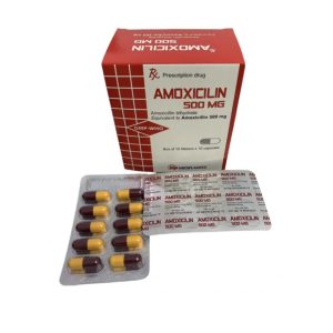 Thuốc kháng sinh AMOXICILIN 500mg Mebiphar điều trị nhiễm khuẩn ( Hộp 10 vỉ x 10 viên)
