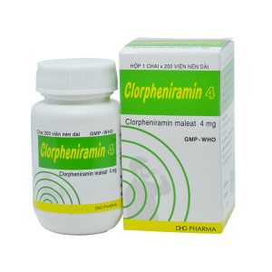 Thuốc Clorpheniramin 4 DHG điều trị viêm mũi dị ứng, chảy nước mũi ( Hộp 1 lọ 200 viên)