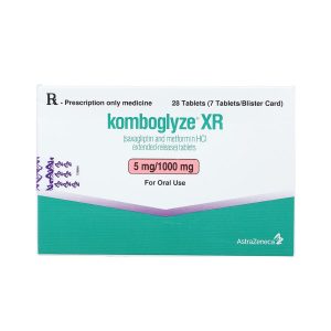 Thuốc Komboglyze XR 5mg/1000mg AstraZeneca hỗ trợ kiểm soát đường huyết ( Hộp 4 vỉ x 7 viên)