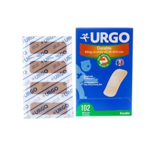 Băng cá nhân vải độ dính cao Urgo Durable size 2cm x 6cm bảo vệ các vết thương nhỏ, vết trầy xước, rách da (102 miếng)