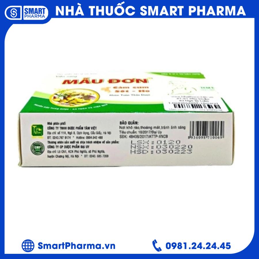 Viên cảm cúm Mẫu đơn Smart Pharma - Vien cam cum Mau don