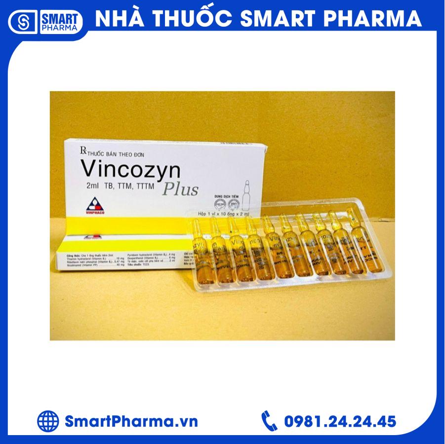 Vincozyn plus 1vỉ x10 ống 1 Smart Pharma - Vincozyn plus 1vi x10 ong 1