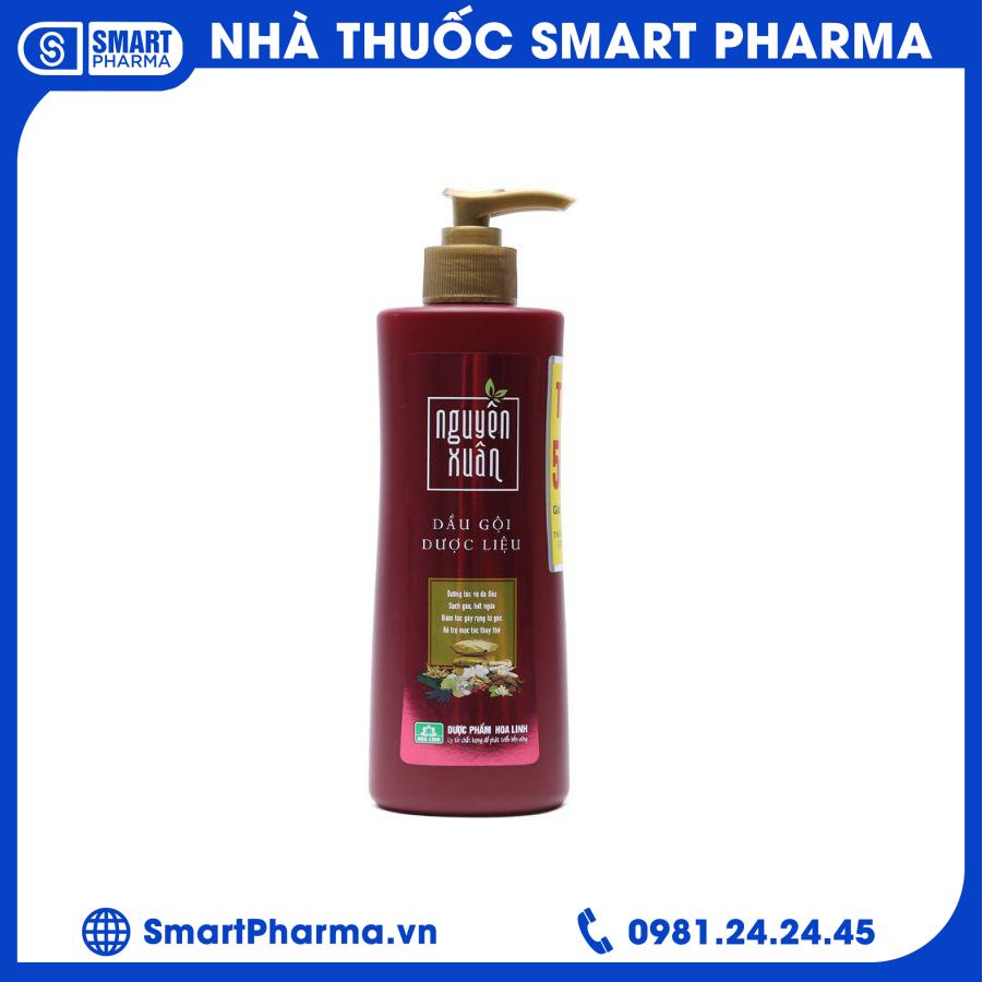 dầu gội dược liệu Nguyên Xuân Đỏ chai 450ml Smart Pharma - dau goi duoc lieu Nguyen Xuan Do chai 450ml