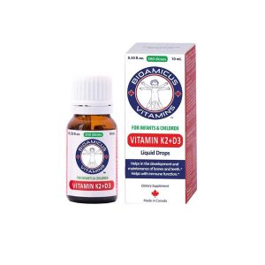 Dung dịch Bioamicus D3 K2  Canada hỗ trợ tốt cho xương, răng của bé (10ml)