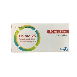 Thuốc Ebitac 25 10mg/25mg Farmak điều trị tăng huyết áp (2 vỉ x 10 viên)