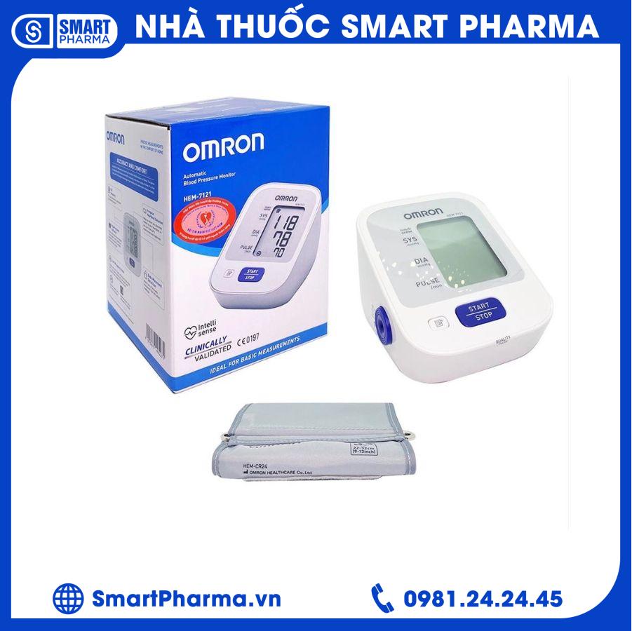 Huyết áp điện tử bắp tay Hem 7121 1 Smart Pharma - Huyet ap dien tu bap tay Hem 7121 1