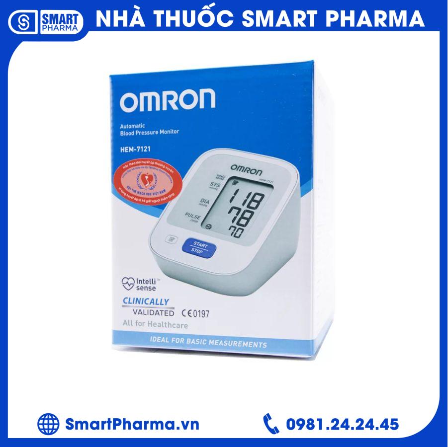 Huyết áp điện tử bắp tay Hem 7121 Smart Pharma - Huyet ap dien tu bap tay Hem 7121