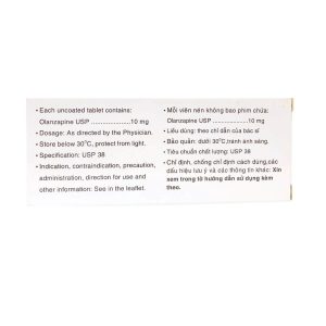 Smart Pharma - Thuốc Olavex 10 điều trị rối loạn tâm thần phân liệt, rối loạn thần kinh, loạn thần (Hộp 3 vỉ x 10 viên) 2 Smart Pharma - Olavex 10 3