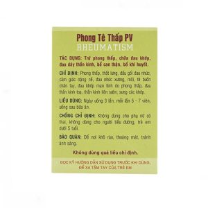 Smart Pharma - Thuốc Phong Tê Thấp PV điều trị phong thấp, thắt lưng, đầu gối đau nhức ( Hộp 1 lọ 100 viên) 2 Smart Pharma - Smart pharma 2025 01 06T112300.894