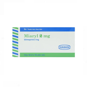 Viên nén Miaryl 2mg Hasan điều trị đái tháo đường tuýp 2 ( Hộp 10 vỉ x 10 viên)