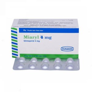 Viên nén Miaryl 4mg Hasan điều trị đái tháo đường tuýp 2 ( Hộp 10 vỉ x 10 viên)