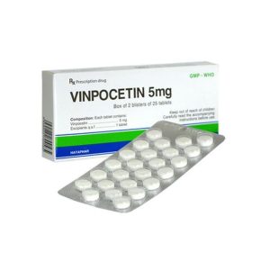 Smart Pharma - Vinpocetin 5mg Dược Hà Tây điều trị rối loạn tuần hoàn não Hộp 2 vỉ x 25 viên 1 Smart Pharma - Vinpocetin 1