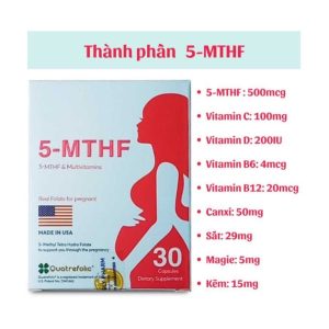 Smart Pharma - Viên uống 5-MTHF Robinson Pharma hỗ trợ cho phụ nữ bị rối loạn chuyển hóa acid folic (3 vỉ x 10 viên) 1 Smart Pharma - 5 MTHF 2