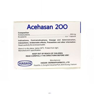 Smart Pharma - Thuốc Acehasan 200 Hasan làm loãng đờm trong các bệnh phế quản - phổi cấp và mãn tính (10 vỉ x 10 viên) 1 Smart Pharma - Acehasan 200mg 100v2
