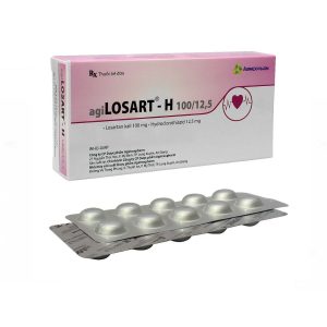 Thuốc agiLosart-H 100/12,5 Agimexpharm điều trị tăng huyết áp vô căn (3 vỉ x 10 viên)