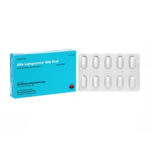 Thuốc Alfa-Lipogamma 600 Oral Worwag hỗ trợ điều trị đa thần kinh đái tháo đường (3 vỉ x 10 viên)