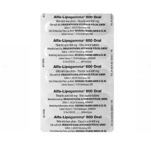 Smart Pharma - Thuốc Alfa-Lipogamma 600 Oral Worwag hỗ trợ điều trị đa thần kinh đái tháo đường (3 vỉ x 10 viên) 2 Smart Pharma - Alfa Lipogamma1