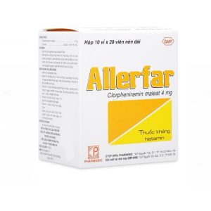 Thuốc Allerfar Pharmedic điều trị viêm mũi dị ứng, các triệu chứng dị ứng (10 vỉ x 20 viên)