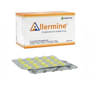 Thuốc Allermine 4mg Agimexpharm điều trị dị ứng cấp và mãn tính (10 vỉ x 20 viên)