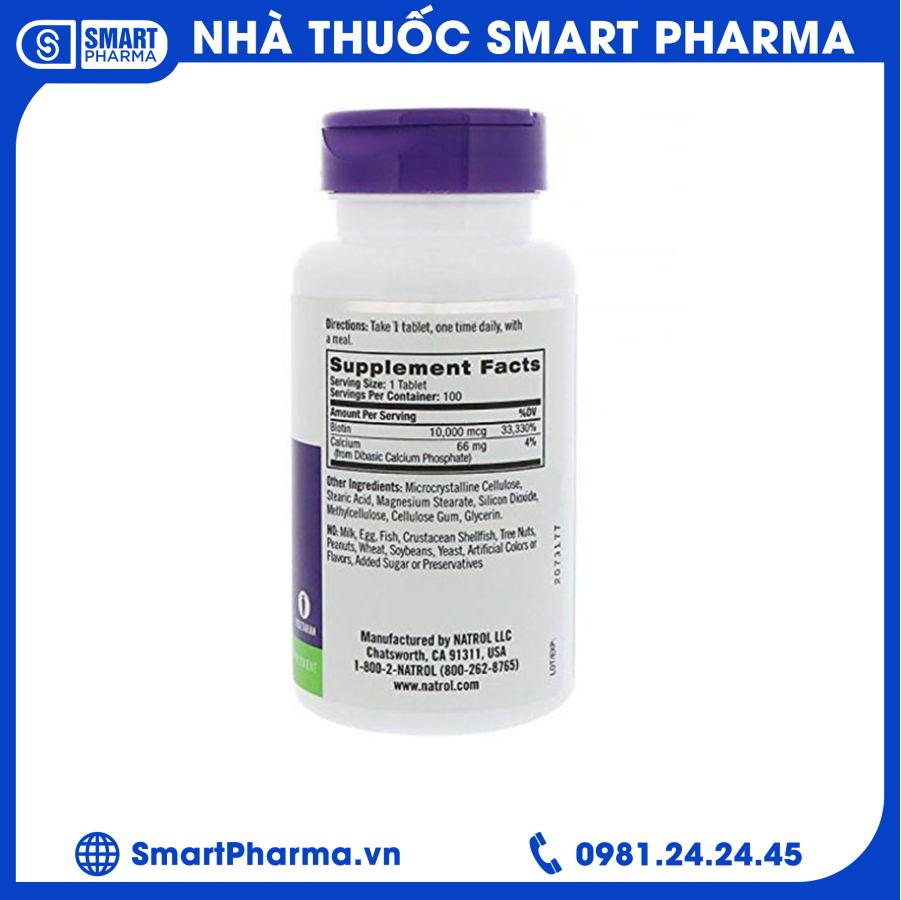 Biotin 10000mcg Natrol1 Smart Pharma - Biotin 10000mcg Natrol1