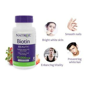Smart Pharma - Viên uống hỗ trợ mọc tóc Natrol Biotin 10000 mcg của Mỹ 100 viên 2 Smart Pharma - Biotin 10000mcg Natrol2