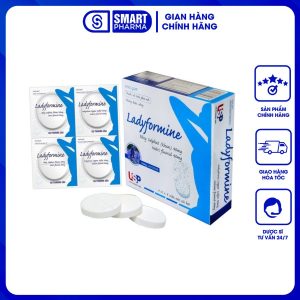 Smart Pharma - Thuốc vệ sinh phụ nữ Ladyformine USP vệ sinh vùng kín sau sinh, hành kinh, khí hư, viêm ngứa (4 vỉ x 4 viên) 1 Smart Pharma - Ladyformine1