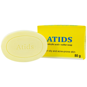 Xà phòng tắm Atids Salicylic Acid 2% + sulfur hỗ trợ làm giảm mụn lưng (80g)