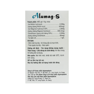 Smart Pharma - Hỗn dịch uống Alumag-S Agimexpharm điều trị viêm loét dạ dày tá tràng (20 gói x 15g) 3 Smart Pharma - Nha thuoc Smart Pharma 41