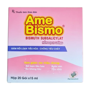 Thuốc Ame Bismo OPV giảm triệu chứng khó chịu ở dạ dày, ăn không tiêu (20 gói)