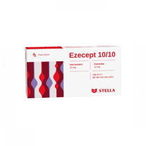 Thuốc Ezecept 10/10 điều trị tăng cholesterol máu (Hộp 3 vỉ x 10 viên)
