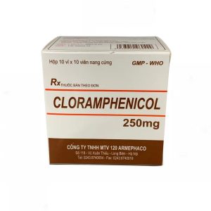 Thuốc Cloramphenicol 250mg Armephaco Điều trị những nhiễm khuẩn nặng do vi khuẩn nhạy cảm ( Hộp 10 vỉ x10 viên)