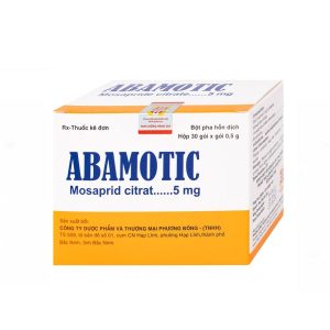 Bột pha uống Abamotic 5mg Phương Đông điều trị các triệu chứng tiêu hóa, viêm dạ dày ( Hộp 30 gói)