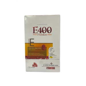 Viên uống E400 Premium hỗ trợ hạn chế lão hóa và làm đẹp da ( Hộp 1 lọ 30 viên)