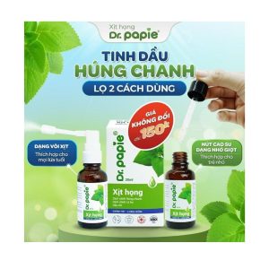 Smart Pharma - Xit họng húng chanh Dr.Papie hỗ trợ bệnh hô hấp, long đờm, giảm ho, đau họng, amidan 2 Smart Pharma - Xit hong Dr .papie 1