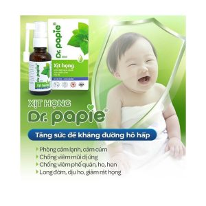 Smart Pharma - Xit họng húng chanh Dr.Papie hỗ trợ bệnh hô hấp, long đờm, giảm ho, đau họng, amidan 1 Smart Pharma - Xit hong Dr .papie 2