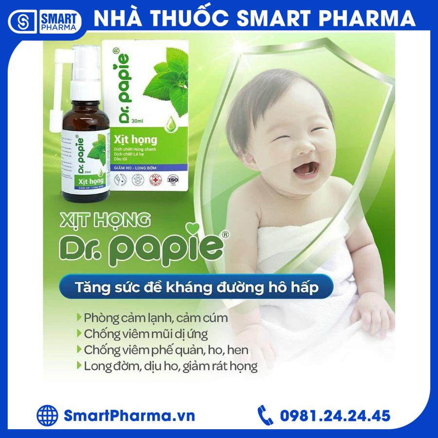 Xịt họng Dr .papie 2 Smart Pharma - Xit hong Dr .papie 2