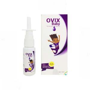Dung dịch xịt mũi Ovix Baby hỗ trợ viêm mũi, viêm xoang, viêm mũi dị ứng, viêm VA (Hộp 1 chai 20ml)