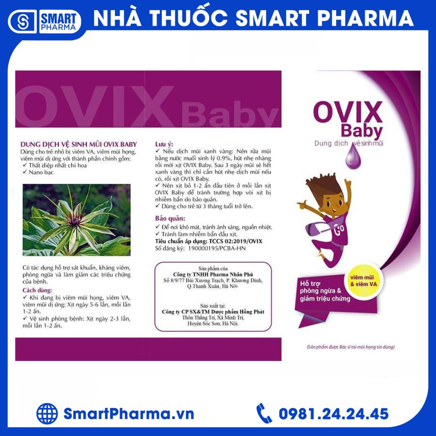 Xịt mũi Ovix Baby2 Smart Pharma - Xit mui Ovix Baby2
