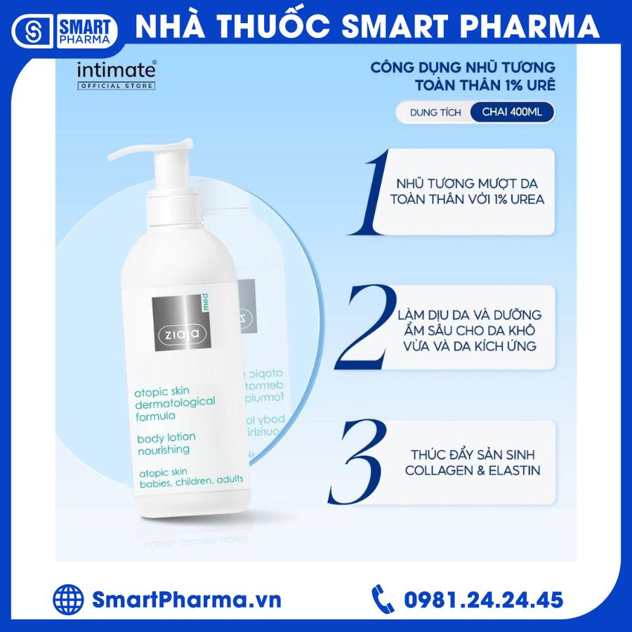 Ziaja Med Atopic Skin 400ml Nhũ tương mượt da toàn thân2 Smart Pharma - Ziaja Med Atopic Skin 400ml Nhu tuong muot da toan than2