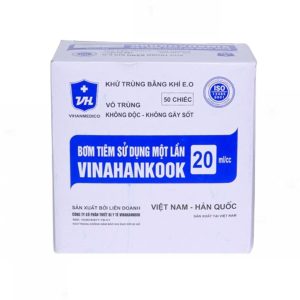 Bơm tiêm sử dụng một lần Vinahankook 20ml/cc được khử trùng bằng khí E.O (Hộp 50 cái)