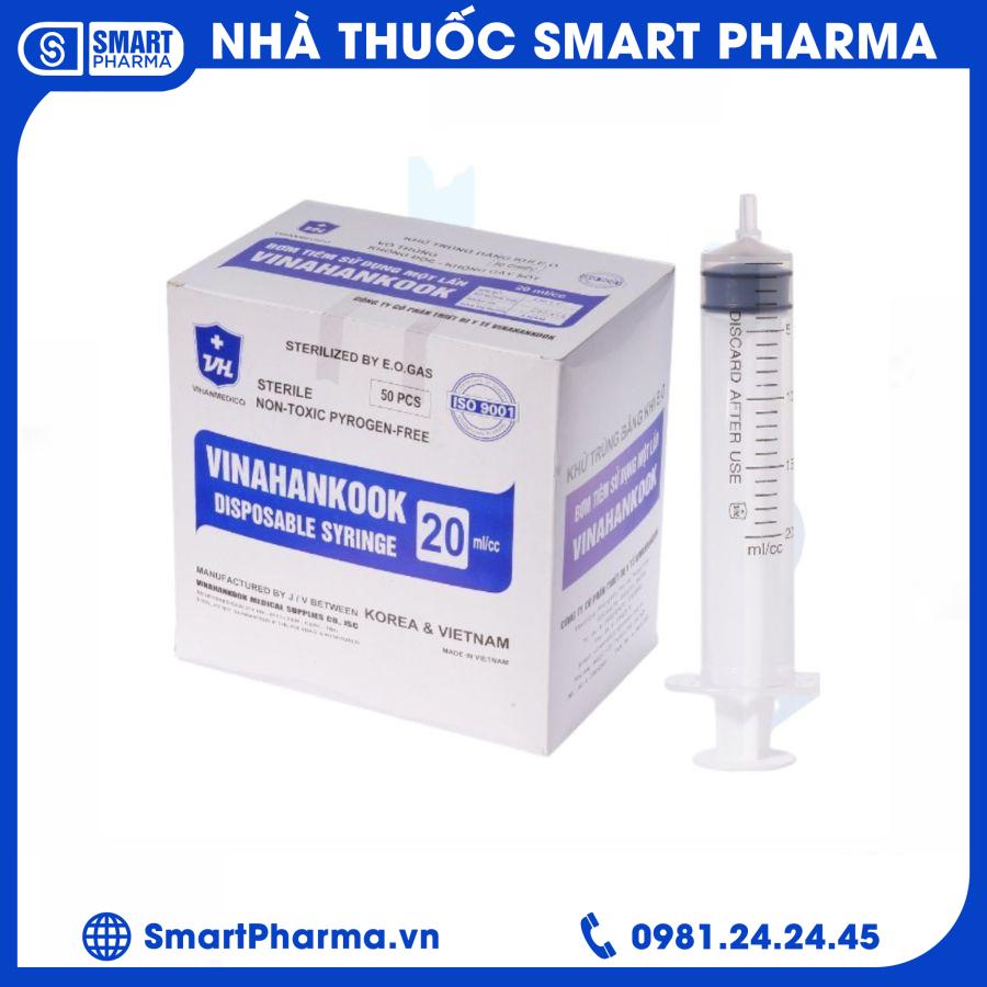 bơm tiêm nhưa 20ml1 Smart Pharma - bom tiem nhua 20ml1