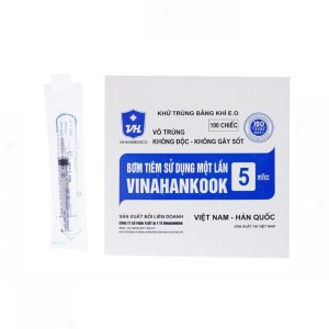 Smart Pharma - Bơm tiêm sử dụng một lần Vinahankook 5ml/cc được khử trùng bằng khí E.O (100 cái) 2 Smart Pharma - bom tiem nhua 5ml