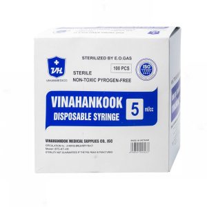 Bơm tiêm sử dụng một lần Vinahankook 5ml/cc được khử trùng bằng khí E.O (100 cái)
