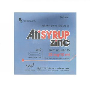 Siro Atisyrup Zinc 20mg/10ml An Thiên điều trị thiếu kẽm (30 ống x 10ml)